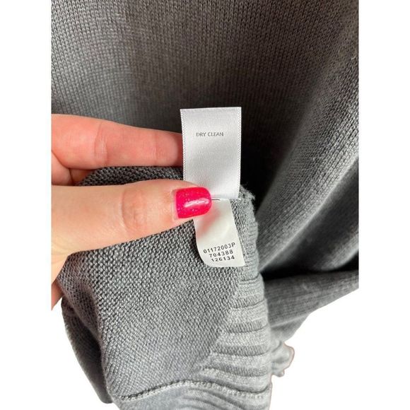 J. Jill Linen Blend Midi Dress Gray XS Petite Lagenlook Oversized Short Sleeve - Picture 10 of 10